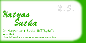 matyas sutka business card